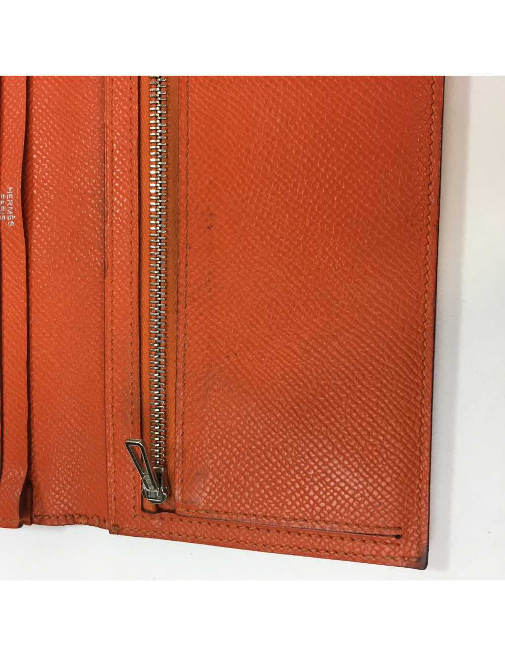 Portefeuille  Bearn HERMES cuir epsom potiron