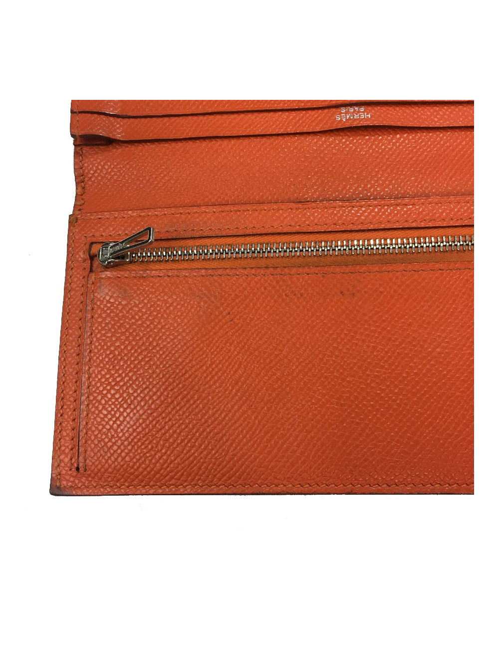 HERMES Bearn wallet in Potiron Mysore goat leather