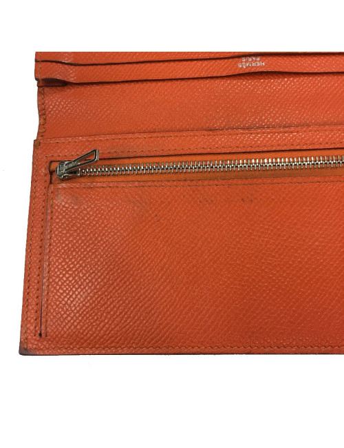 HERMES Bearn wallet in Potiron Mysore goat leather