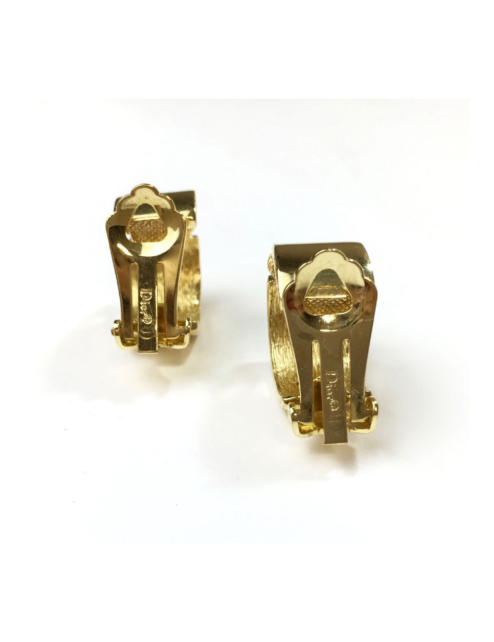 Boucles d'oreille clips CHRISTIAN DIOR en métal doré
