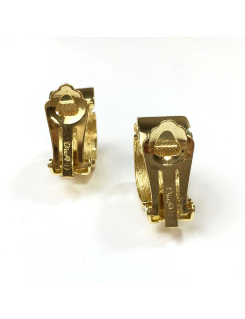 Boucles d'oreille clips CHRISTIAN DIOR en métal doré