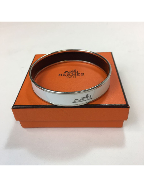 Bracelet HERMES émail blanc