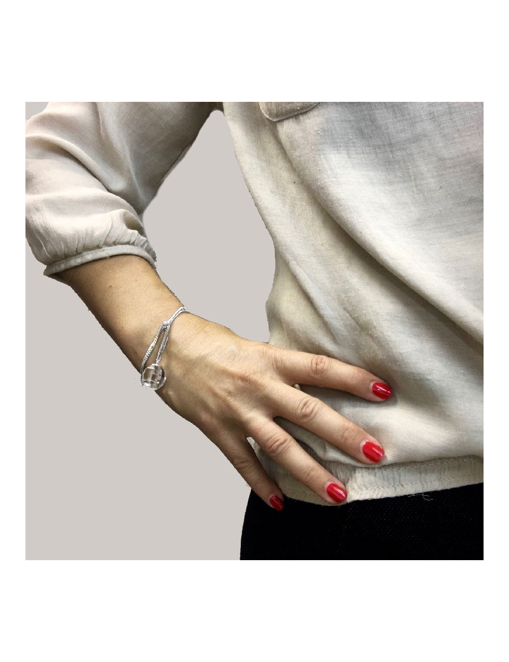 BACCARAT silver and crystal bracelet