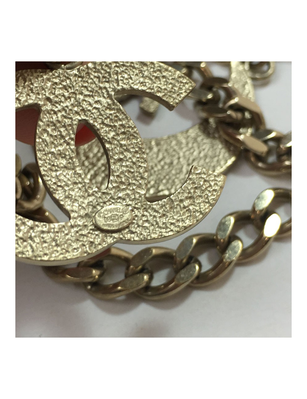 CHANEL chain belt in pale gold metal, moon, star and CC charms