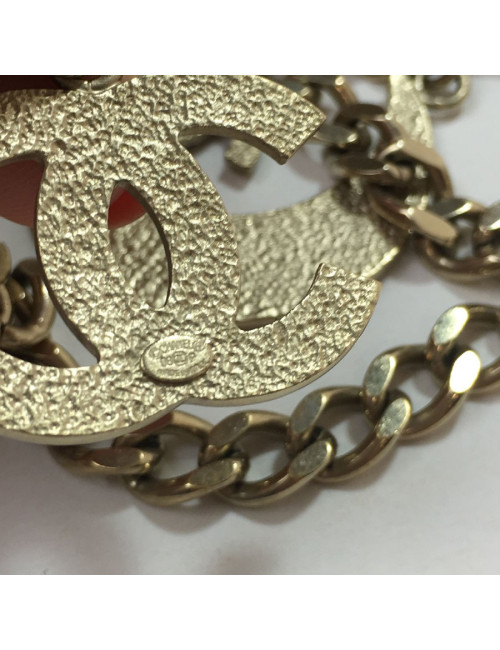 CHANEL chain belt in pale gold metal, moon, star and CC charms
