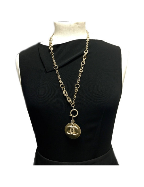 CHANEL Necklace pendant N ° 5 in golden and sequined resin