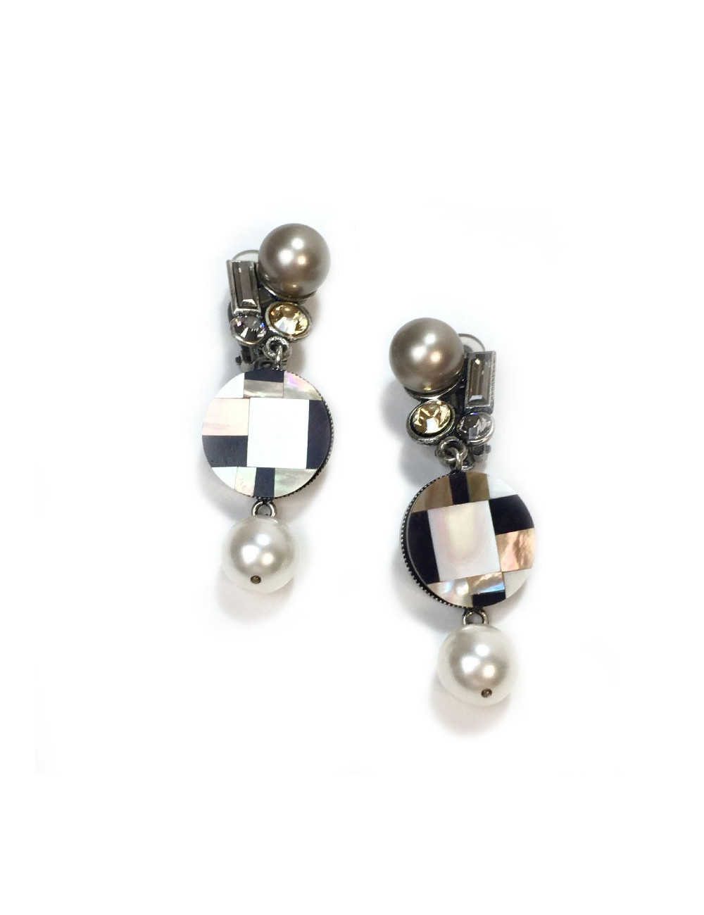 Boucles d'oreilles clips PHILIPPE FERRANDIS pendants