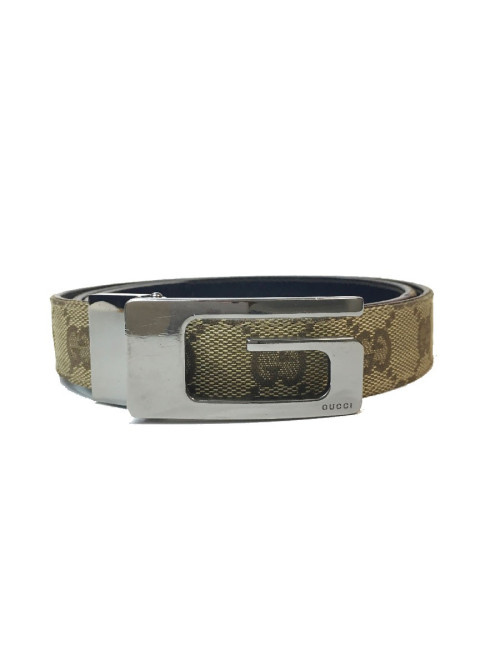 Ceinture GUCCI T    toile mongram et cuir