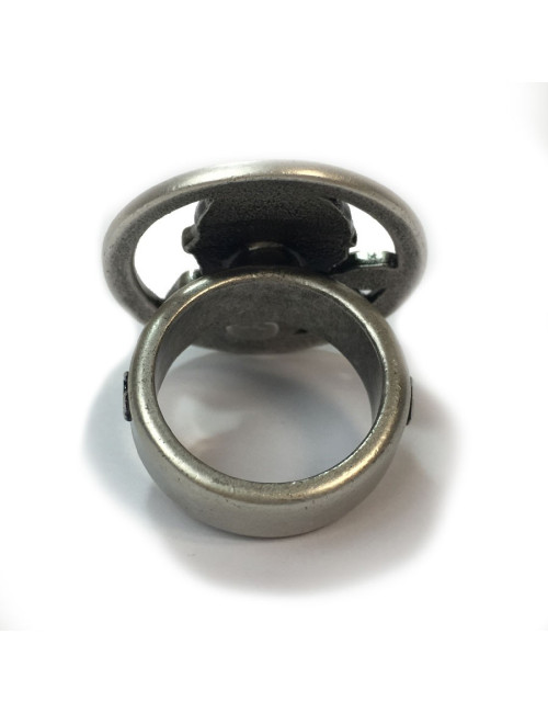 Bague Coco CHANEL T52 métal argenté 