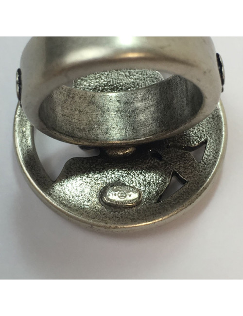 Bague Coco CHANEL T52 métal argenté 