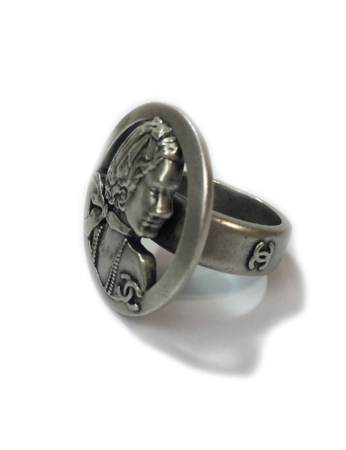 Bague Coco CHANEL métal argenté 