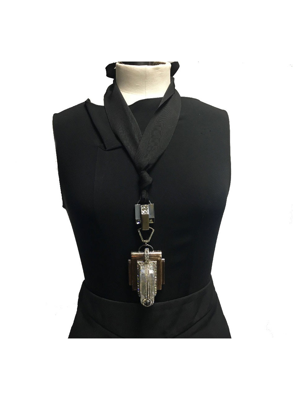 LANVIN collector black necklace