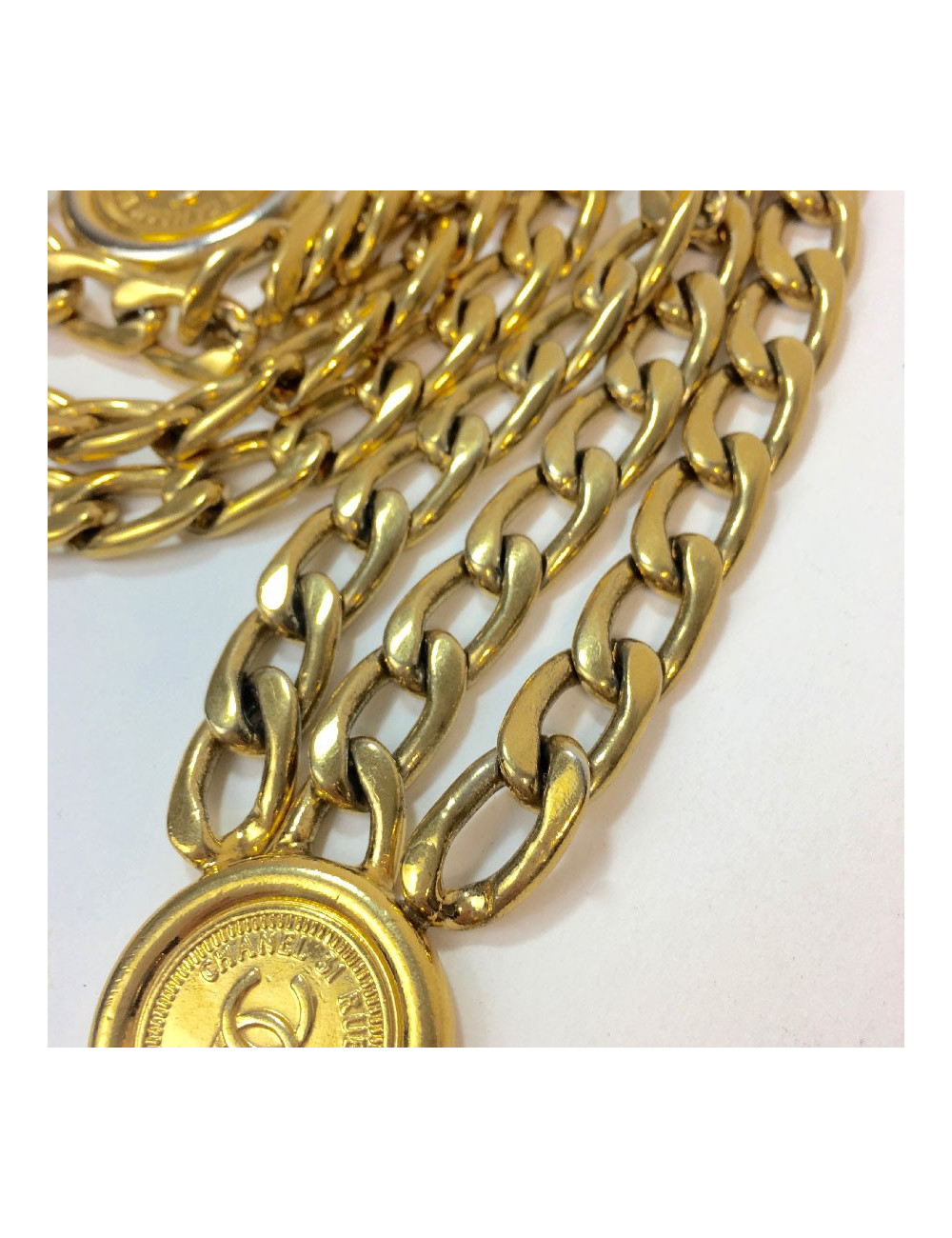 Ceinture CHANEL  triple chaînes dorées Vintage 