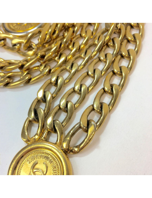 CHANEL vintage chain belt in gilt metal