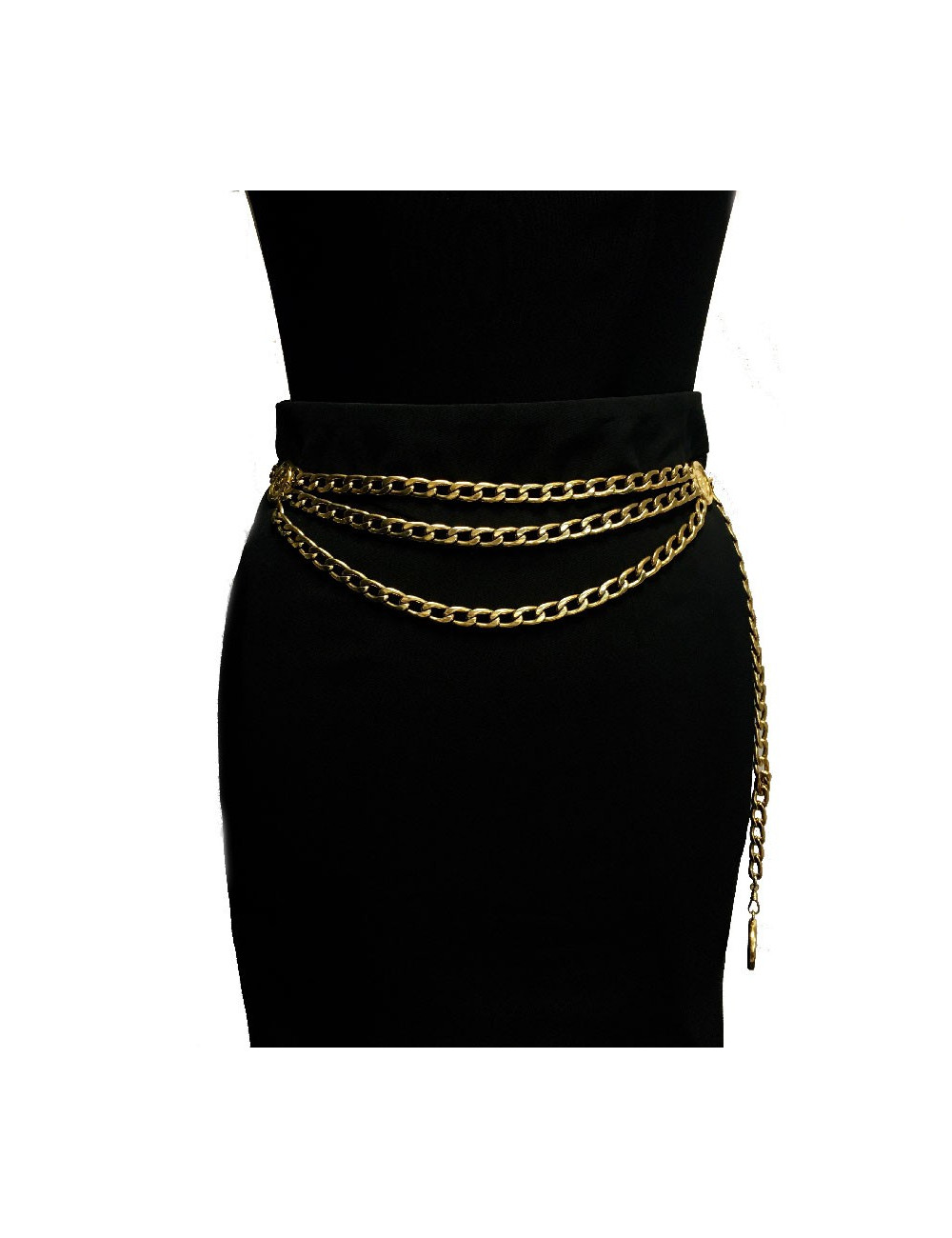 CHANEL vintage chain belt in gilt metal