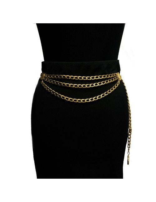 CHANEL vintage chain belt in gilt metal
