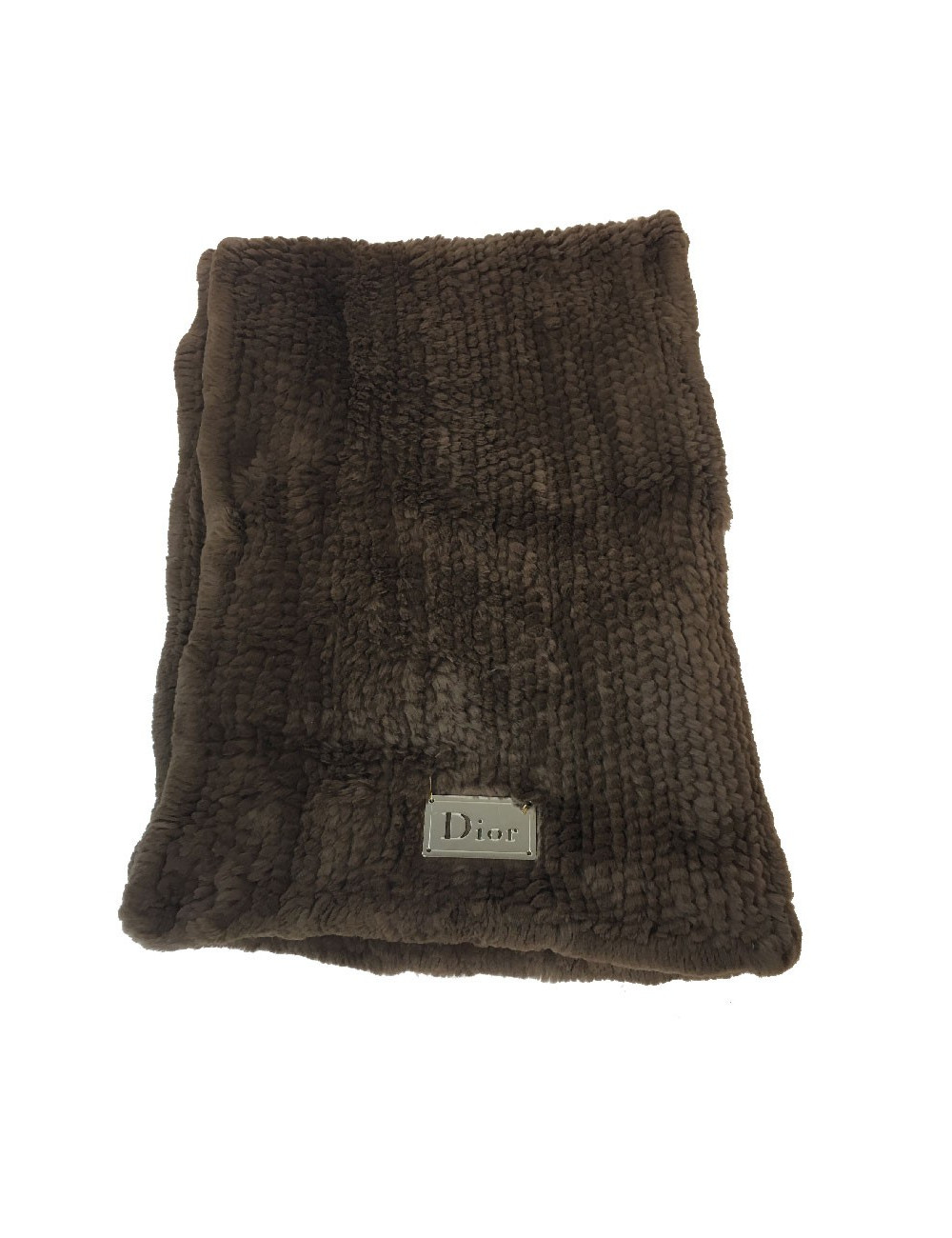 E.S Châle DIOR en vison tricoté marron