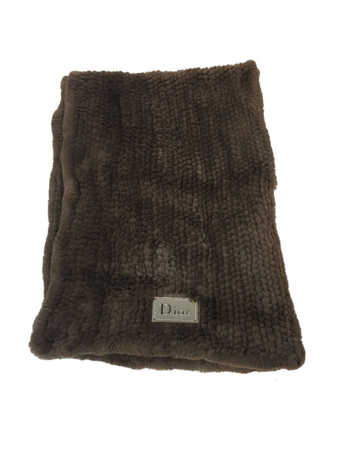E.S Châle DIOR en vison tricoté marron