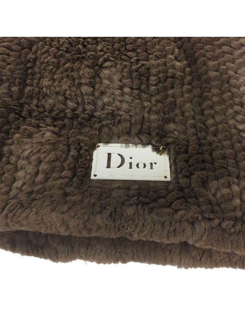 E.S Châle DIOR en vison tricoté marron