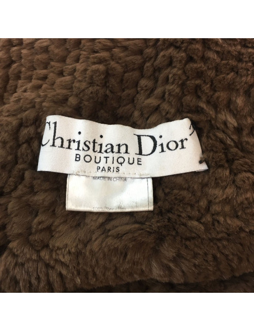 E.S Châle DIOR en vison tricoté marron