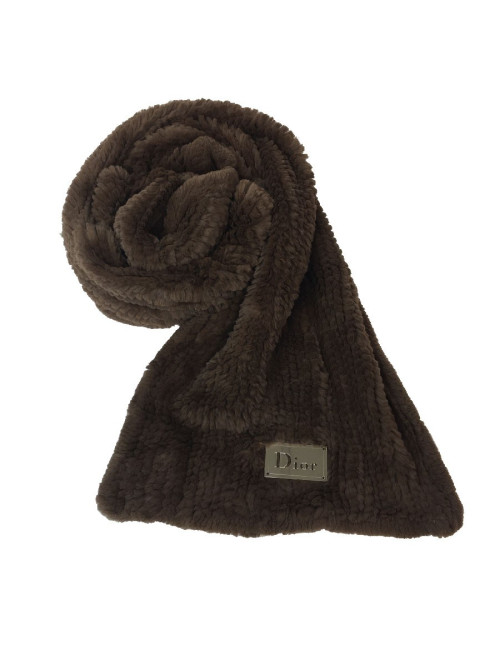 E.S Châle DIOR en vison tricoté marron