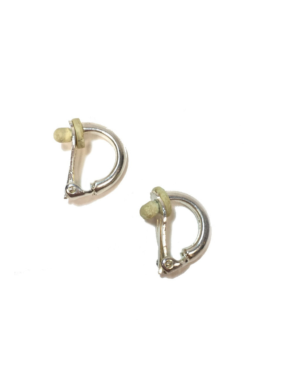 Boucles d'oreille clips non signées en métal argenté