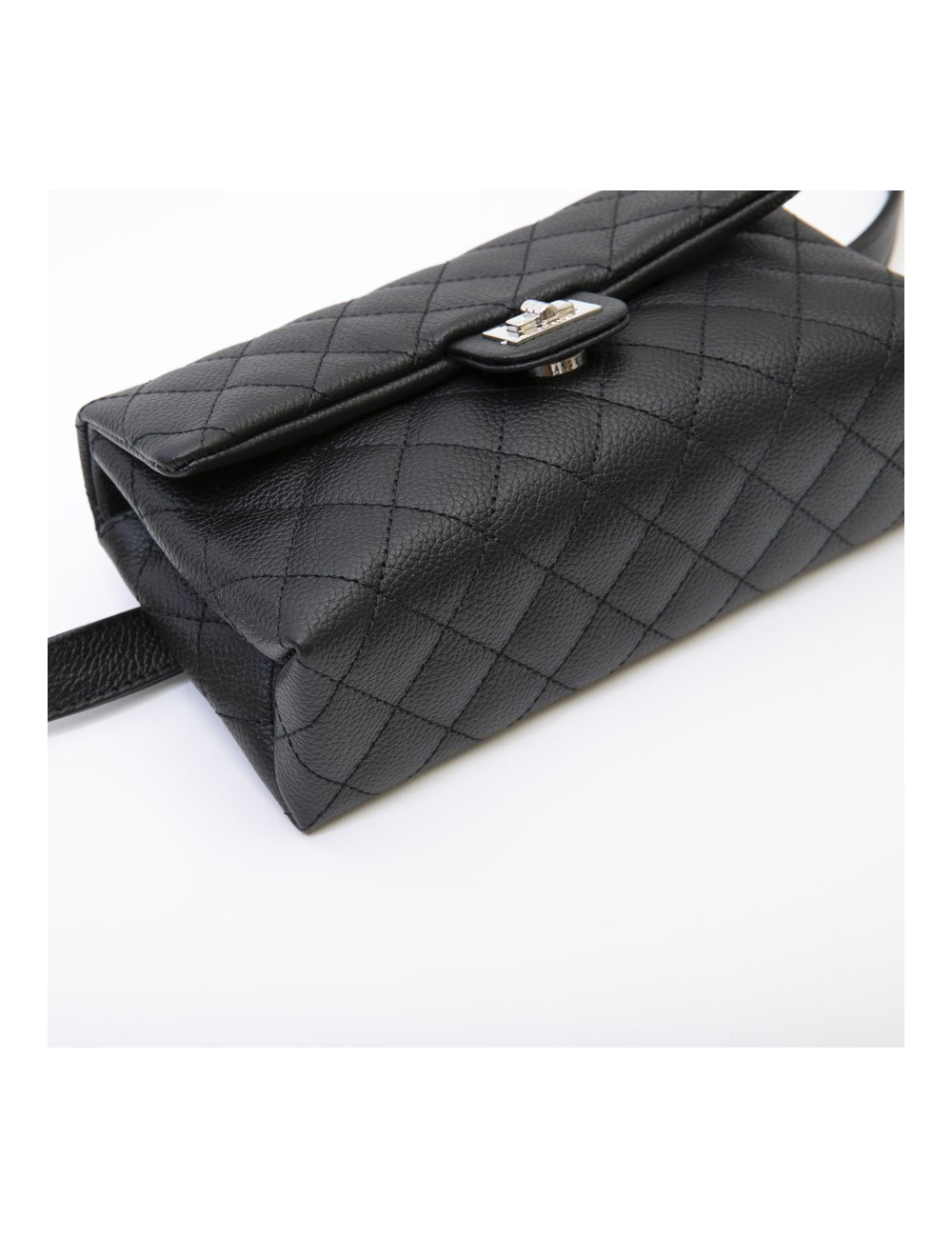 Banane CHANEL cuir grainé noir