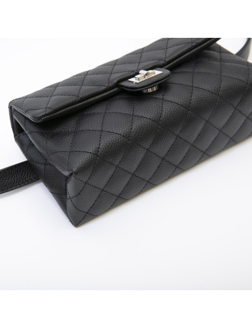 Banane CHANEL cuir grainé noir