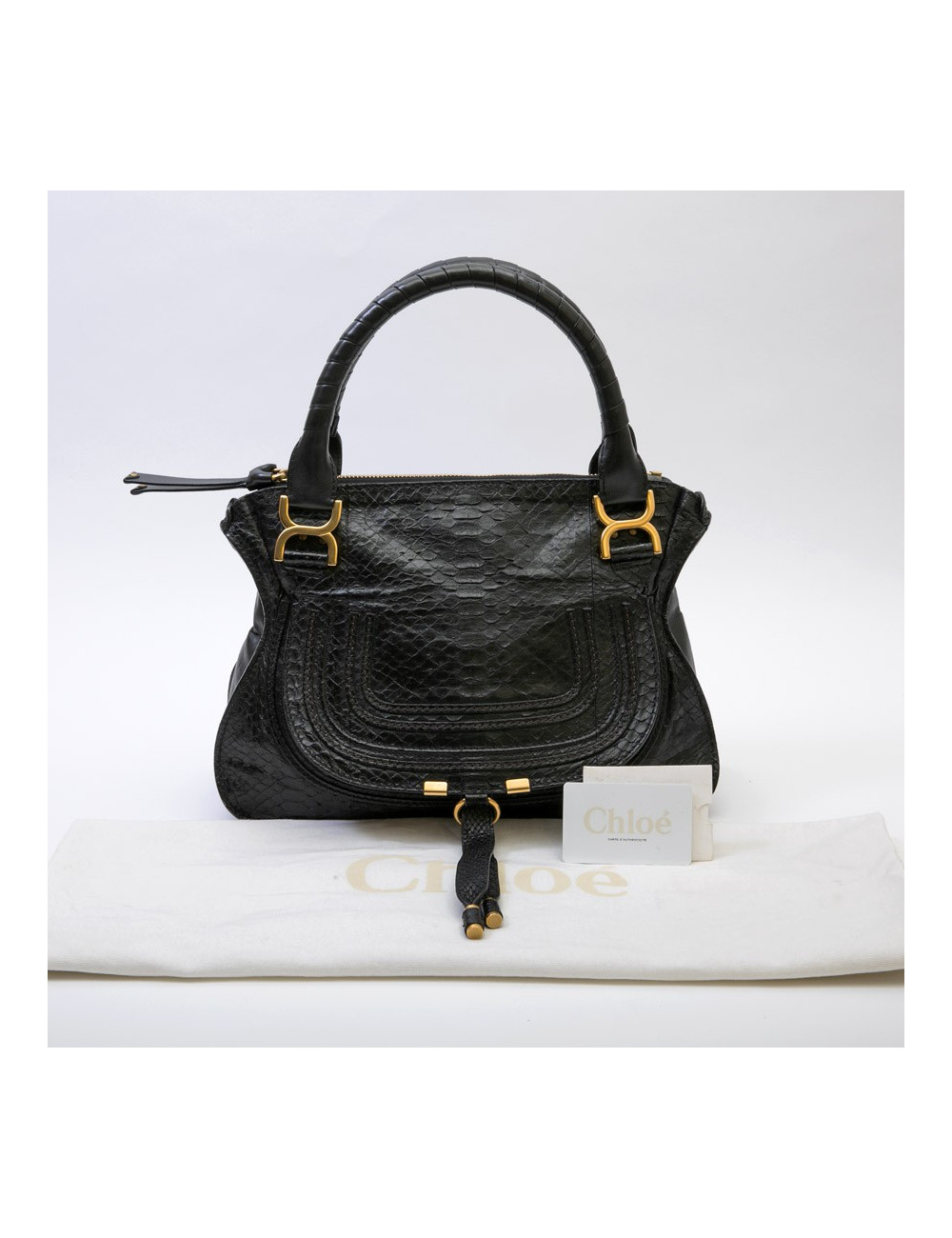 Sac "Marcie" CHLOE en python noir