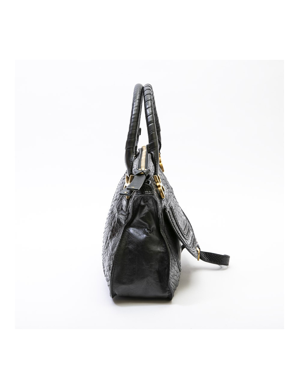 CHLOE 'Marcie' bag in black python