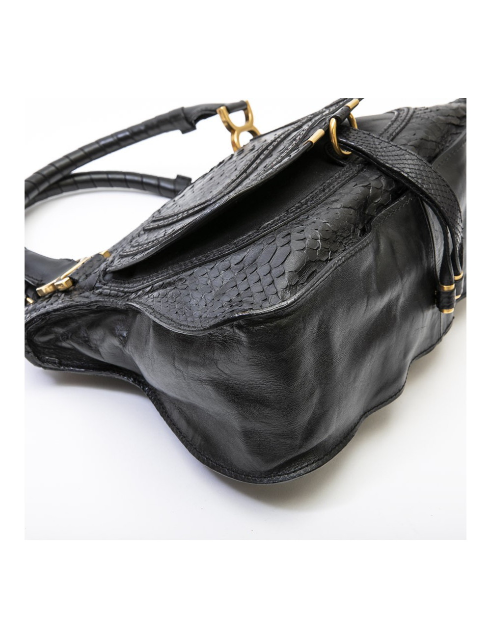 CHLOE 'Marcie' bag in black python