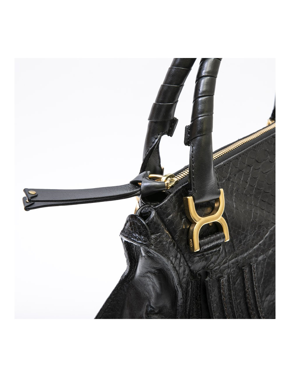 CHLOE 'Marcie' bag in black python
