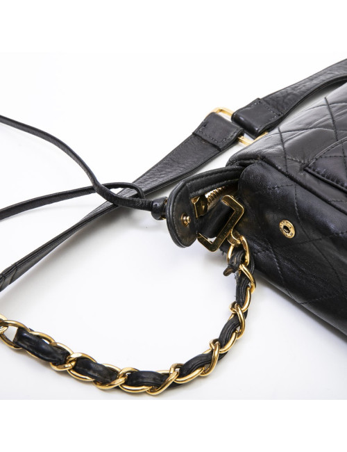 CHANEL vintage jumbo bag in black quilted leather