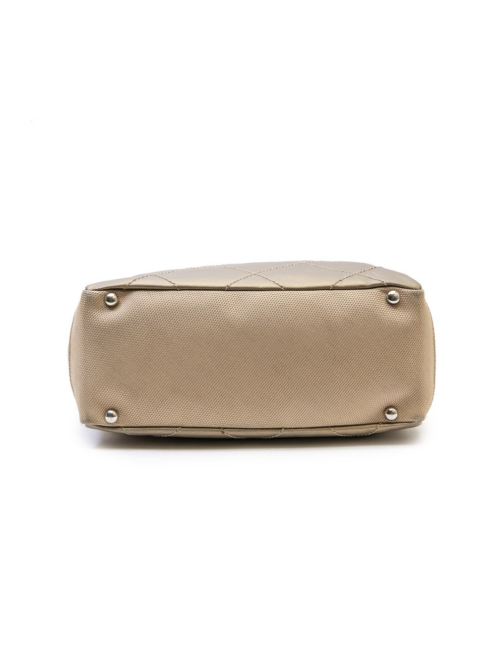 CHANEL Biarritz bag in gold beige quilted canvas