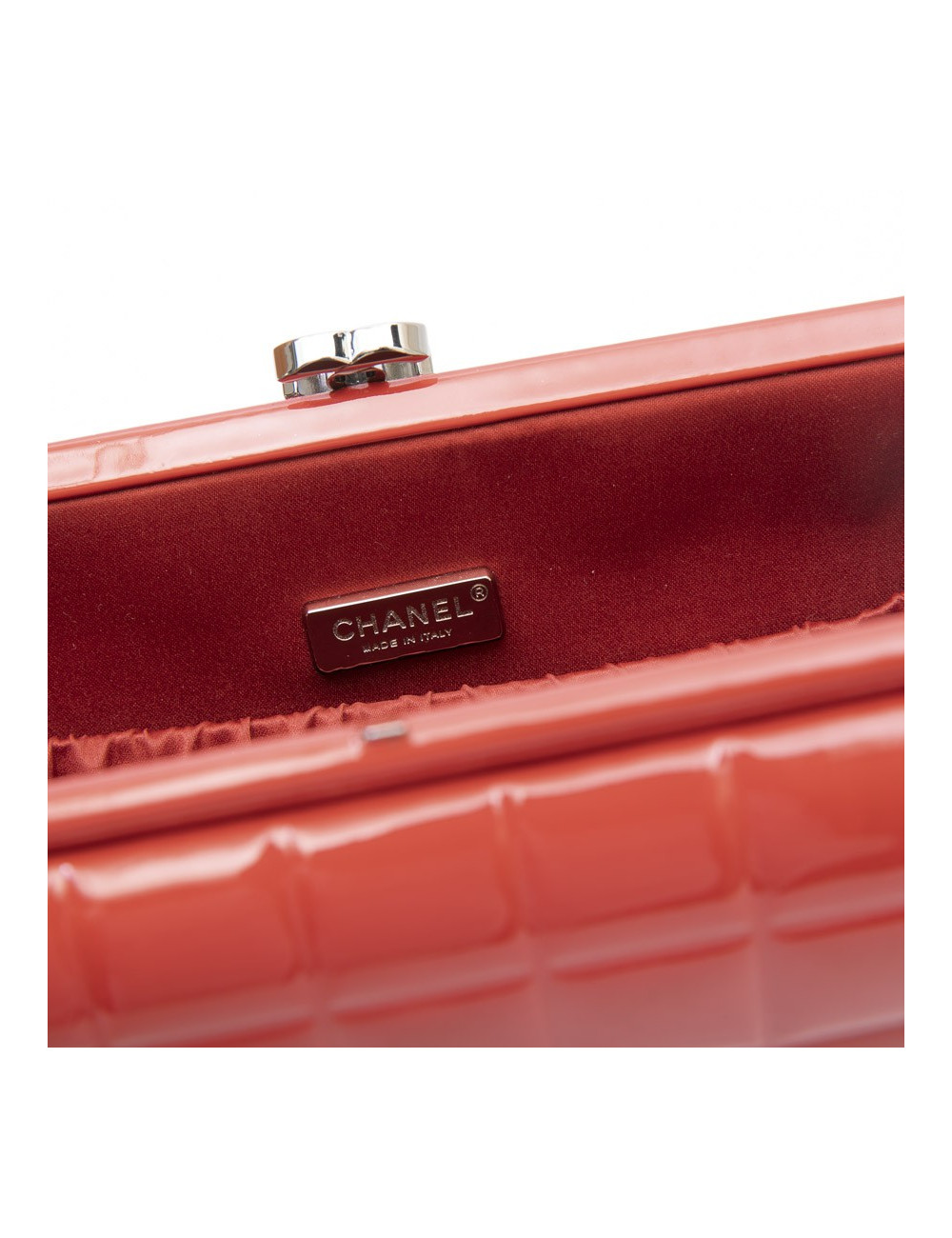 Clutch CHANEL cuir verni rouge