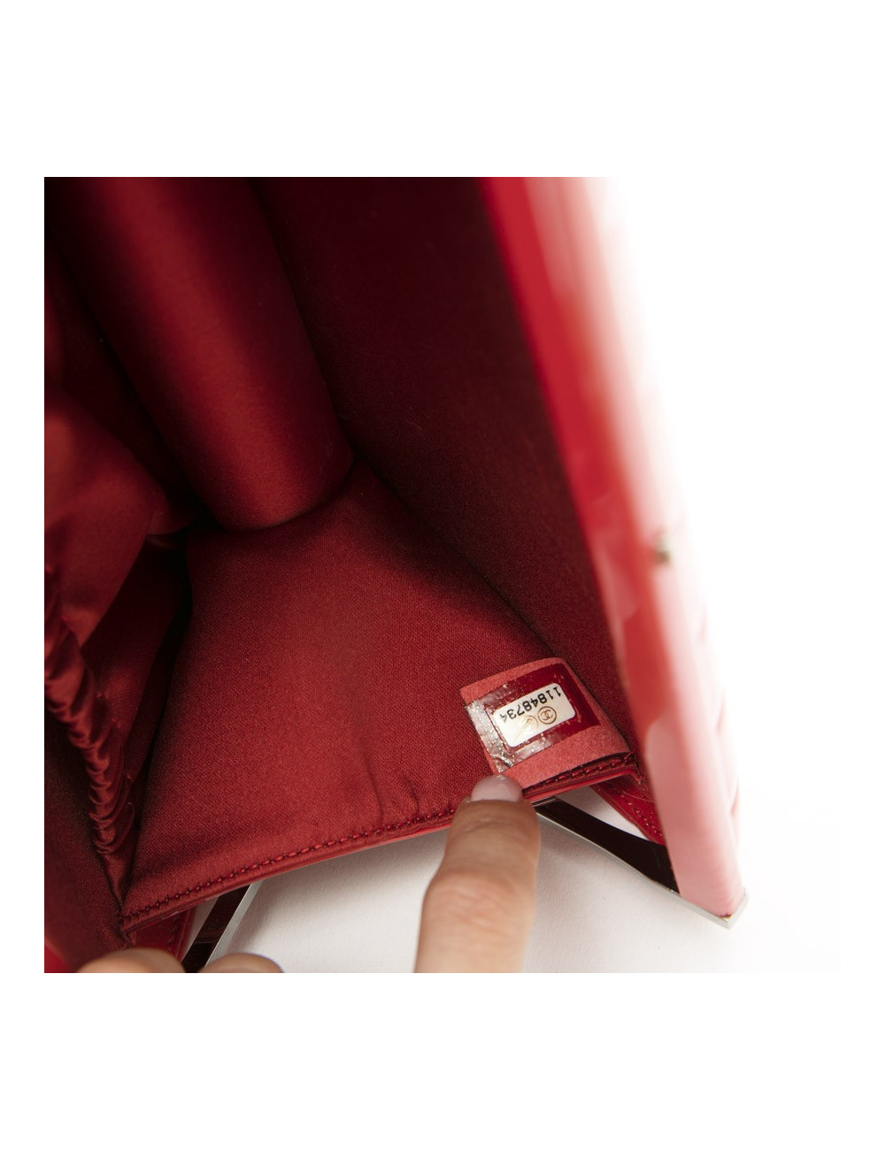 Clutch CHANEL cuir verni rouge