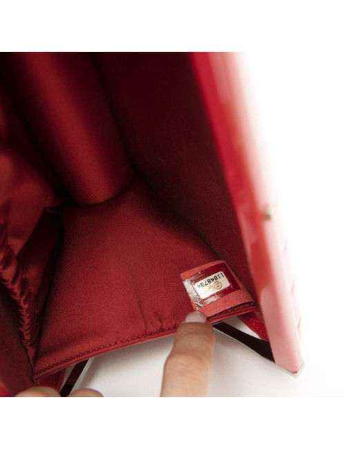 Clutch CHANEL cuir verni rouge