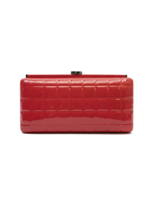 Clutch CHANEL cuir verni rouge