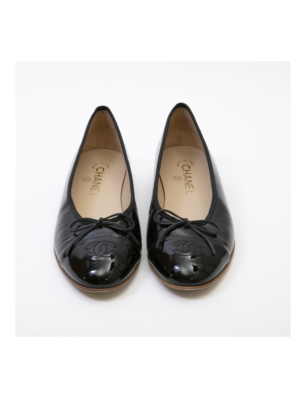 CHANEL ballerinas in black patent leather size 39.5