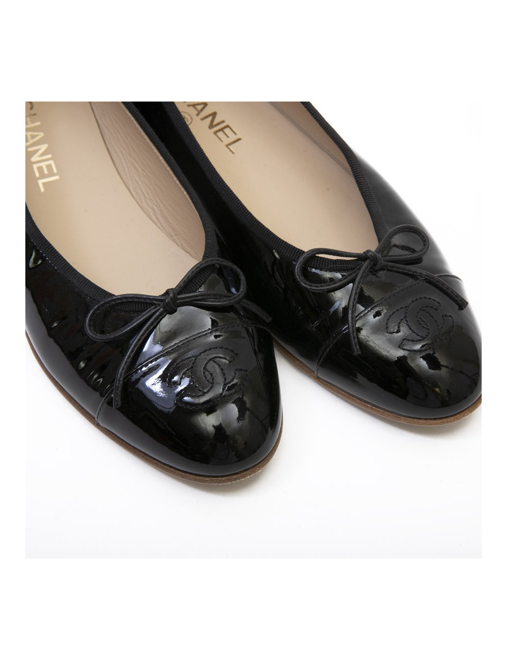 CHANEL ballerinas in black patent leather size 39.5