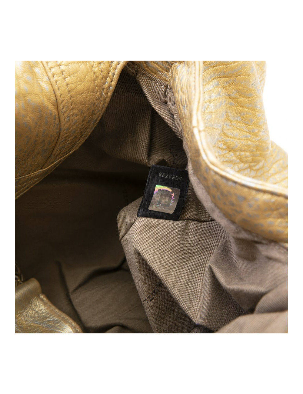 Sac FENDI modèle spy moyen cuir metallisé doré et argenté 