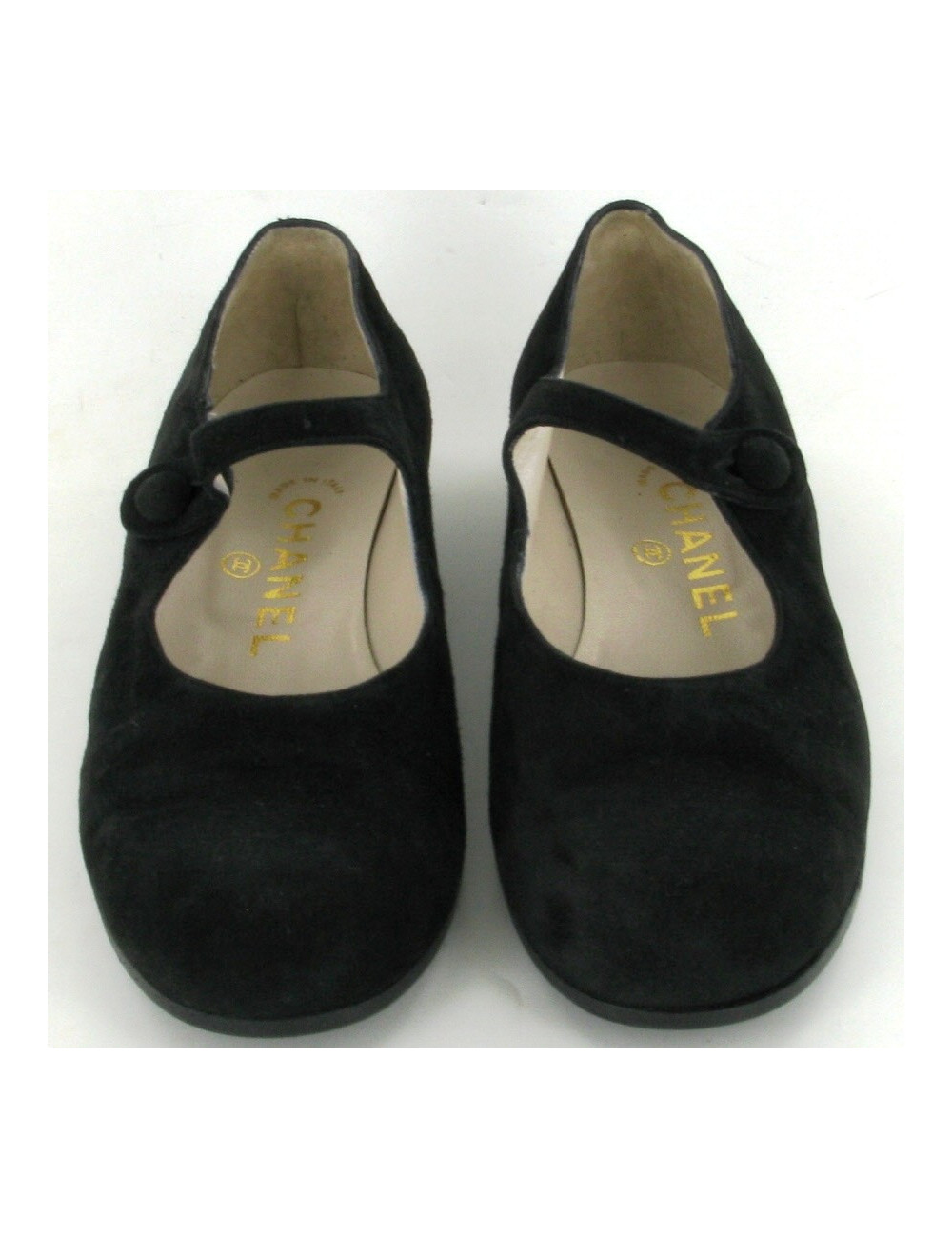 Ballerines CHANEL en daim noir T 36