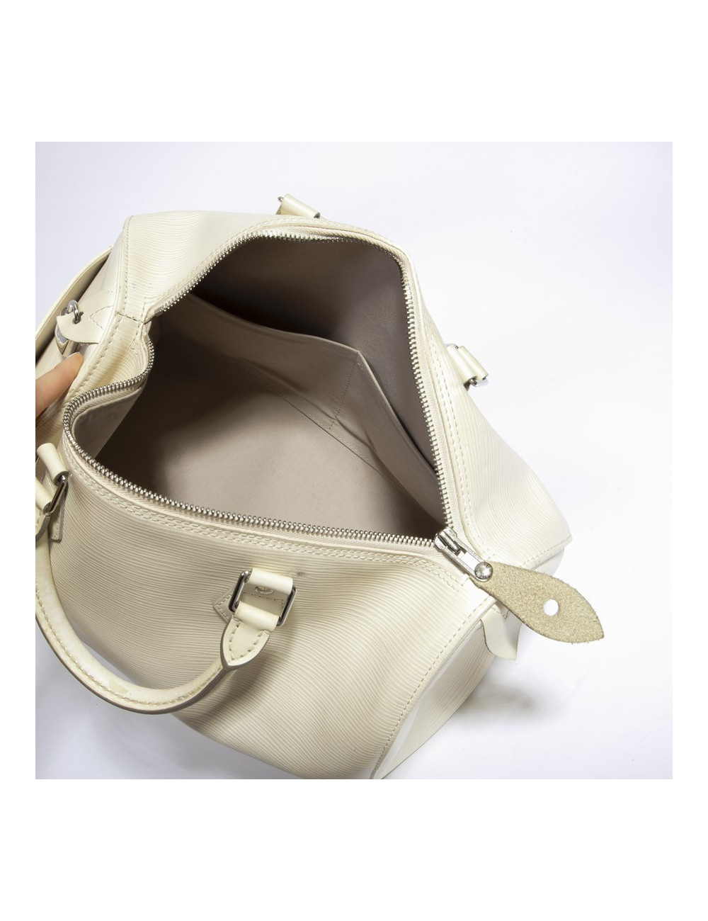 Sac "SPEEDY" Louis Vuitton cuir épi  blanc