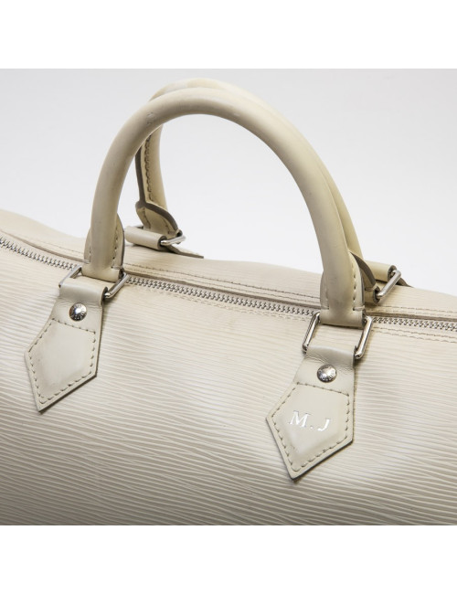 Sac "SPEEDY" Louis Vuitton cuir épi  blanc