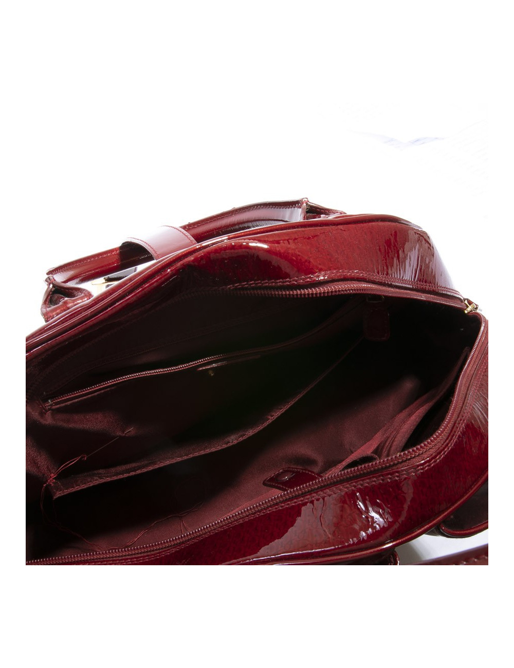 Sac DIOR saddle cuir verni rouge monogrammé