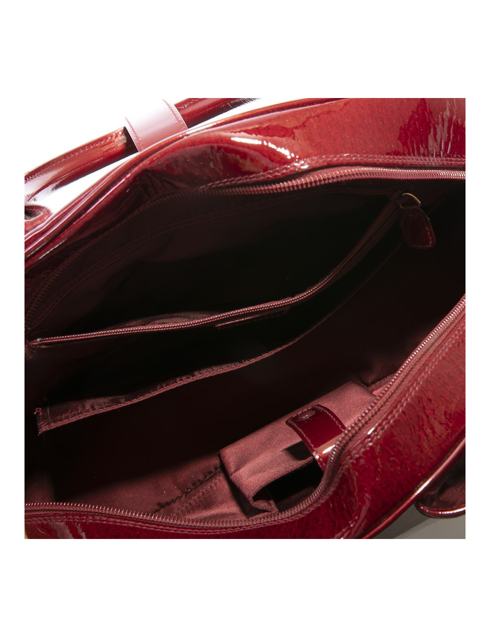 Sac DIOR saddle cuir verni rouge monogrammé