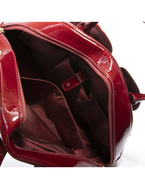 Sac DIOR cuir verni rouge