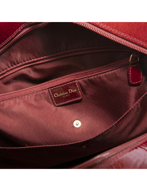 Sac DIOR cuir verni rouge