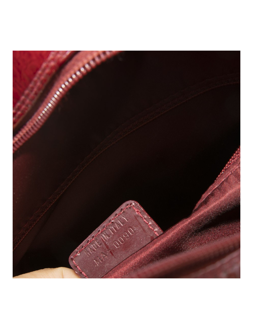 Sac DIOR cuir verni rouge