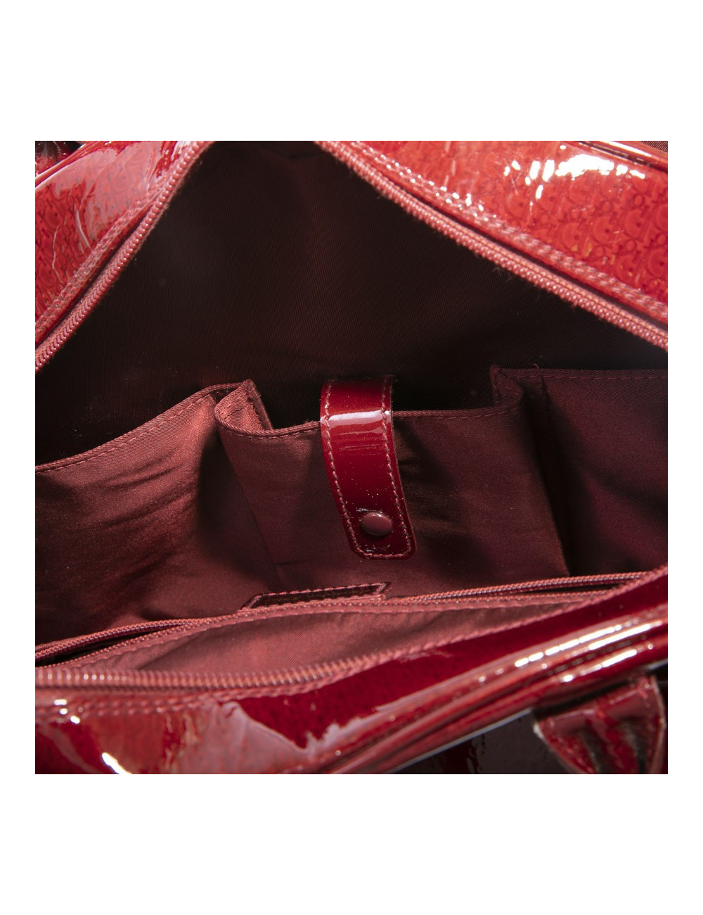 Sac DIOR saddle cuir verni rouge monogrammé